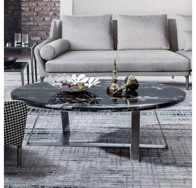 JVmoebel Couchtisch Runder Beistelltisch aus Metall und Glas für das Sofa (Beistelltisch), Made in Europa von JVmoebel