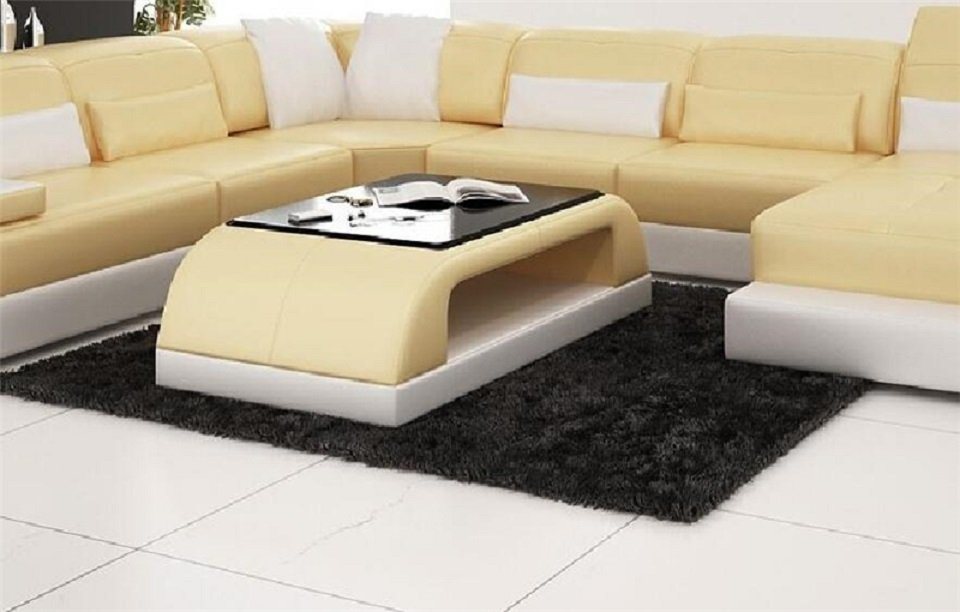 JVmoebel Couchtisch Sofatisch Glas Design Kaffee Tisch Leder Couch Beistell Sofa Tische von JVmoebel