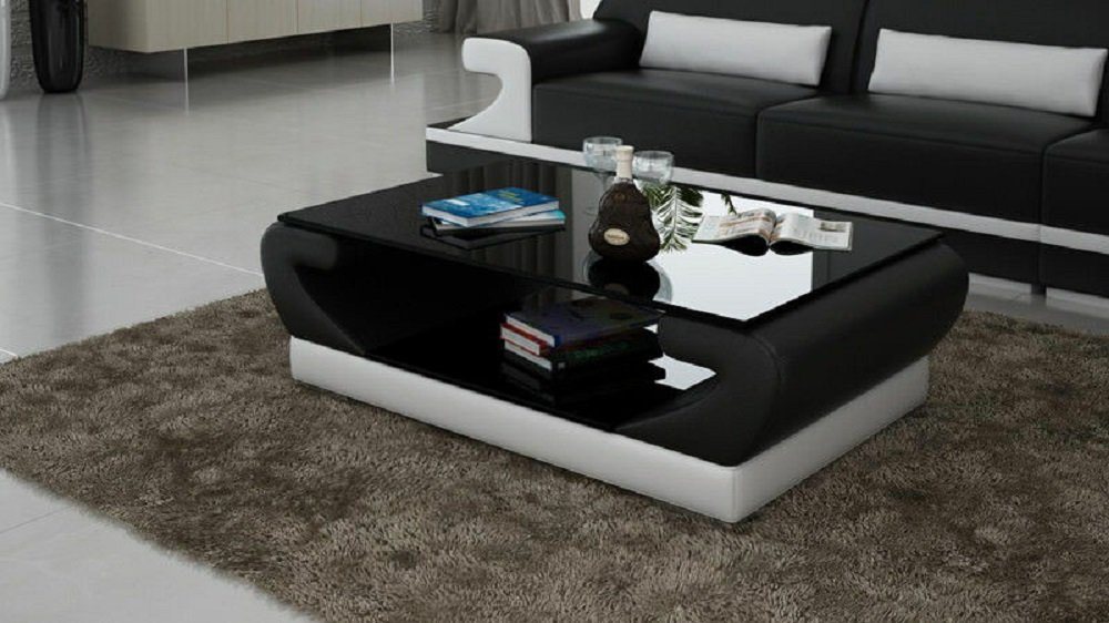 JVmoebel Couchtisch Tische Couchtisch Leder Glastisch Design Tisch Beistell Couch Farbe von JVmoebel