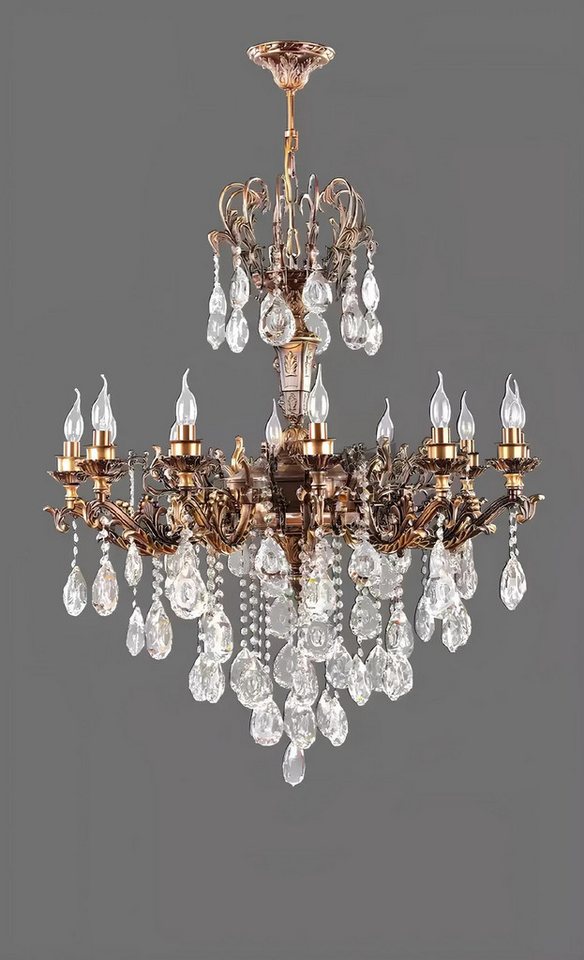 JVmoebel Deckenleuchte Deckenleuchter Gold Kronleuchter Deckenlampe Lüster Kristall Lampe, Made in Europa von JVmoebel