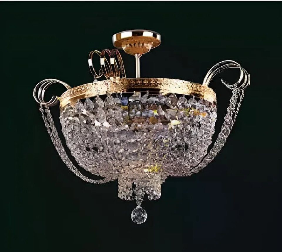 JVmoebel Deckenleuchte Deckenleuchter Luxus Kronleuchter Deckenlampe Lüster Gold Kristall, Made in Europa von JVmoebel