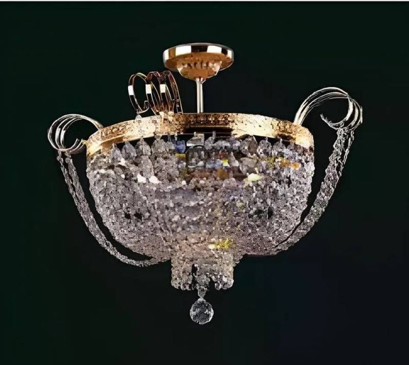 JVmoebel Deckenleuchte Deckenleuchter Luxus Kronleuchter Deckenlampe Lüster Gold Kristall, Made in Europa von JVmoebel