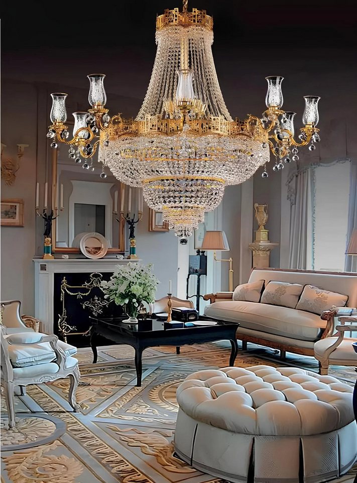 JVmoebel Kronleuchter Luxus Deckenleuchte Kronleuchte Deckenlampe Luster Gold Kristall, Made in Europa JVmoebel Kronleuchter Luxus Deckenleuchte Kronleuchte Deckenlampe Luster Gold Kristall, Made in Europa von JVmoebel
