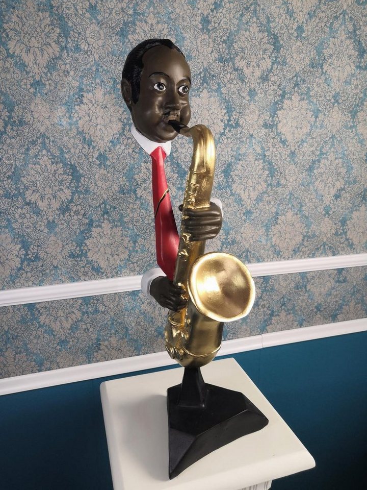 JVmoebel Dekofigur Saxophon Büste Figur Statue Skulptur Figuren Skulpturen 68,5cm Sofort (Skulptur), Made in Europe von JVmoebel