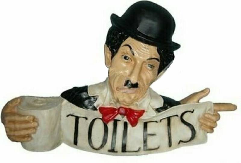JVmoebel Dekofigur WC Schild Flip und Flap Figur Statue Skulptur Figuren Skulpturen, Made in Europa von JVmoebel