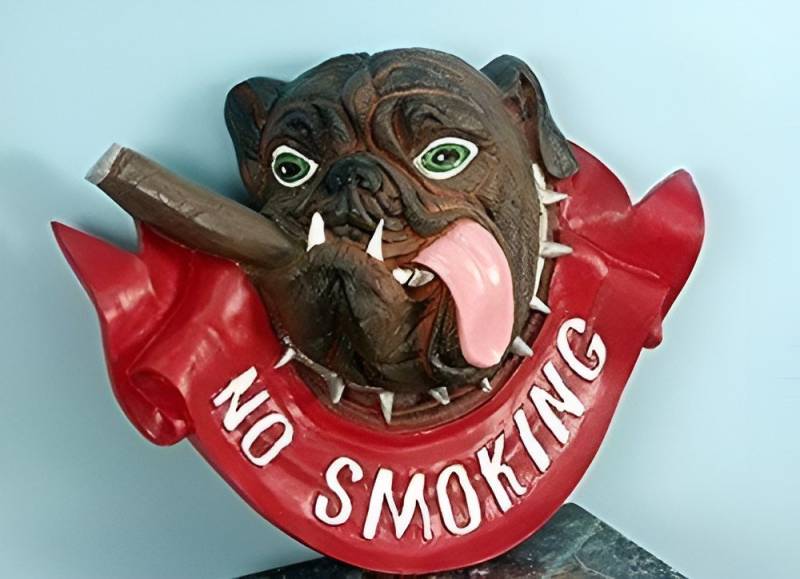 JVmoebel Dekoobjekt Rauch Verbot Schild Hund Figur Statue Skulptur Figuren Dekoration, Made in Europa von JVmoebel
