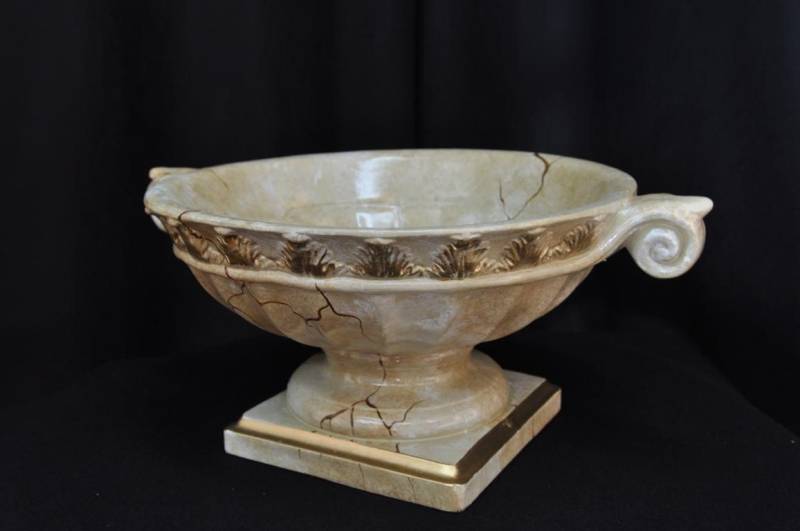 JVmoebel Dekovase Schale Design XXL Obst Schale Dekoration Tisch Vase Marmor 23cm, Made in Europa von JVmoebel