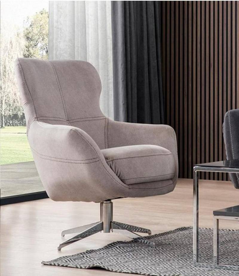 JVmoebel Drehsessel Drehbarer Sessel Relax Club Sofa Einsitzer Couch Polster Möbel Beige (1-St., 1x Sessel), Made in Europa von JVmoebel