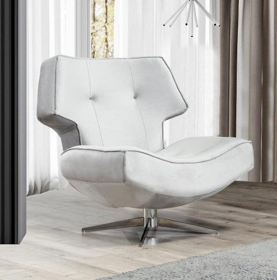 JVmoebel Drehsessel Weißer Designer Sessel im modernen Luxuslook für Wohnzimmer (Sessel), Made in Europa von JVmoebel
