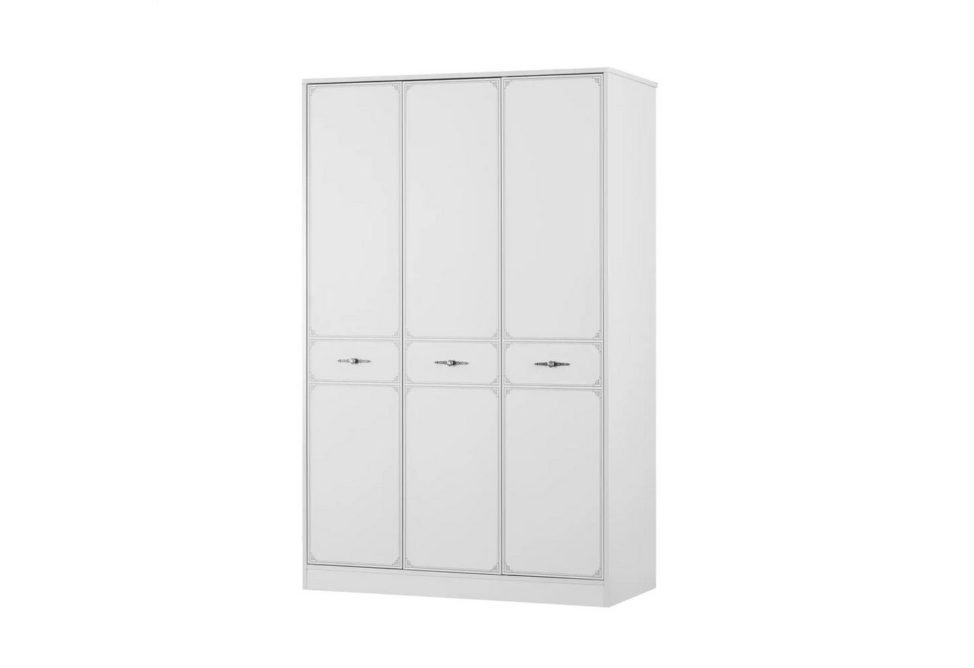 JVmoebel Kleiderschrank Eleganter Holzkleiderschrank Weiß mit 3 Türen, modernes Design (1-St., Kleiderschrank) Made in Europa von JVmoebel