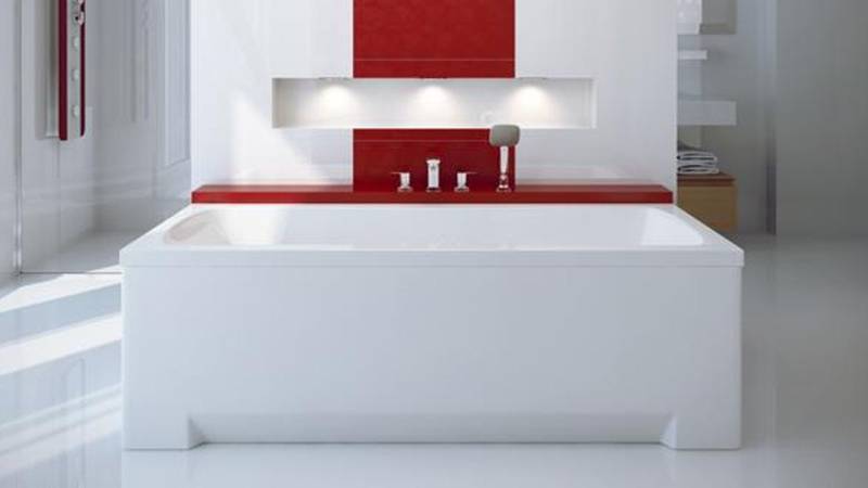 JVmoebel Badewanne Flache Duschtasse mit Ablaufgarnitur – Acryl Brausewanne, Made in Europa von JVmoebel