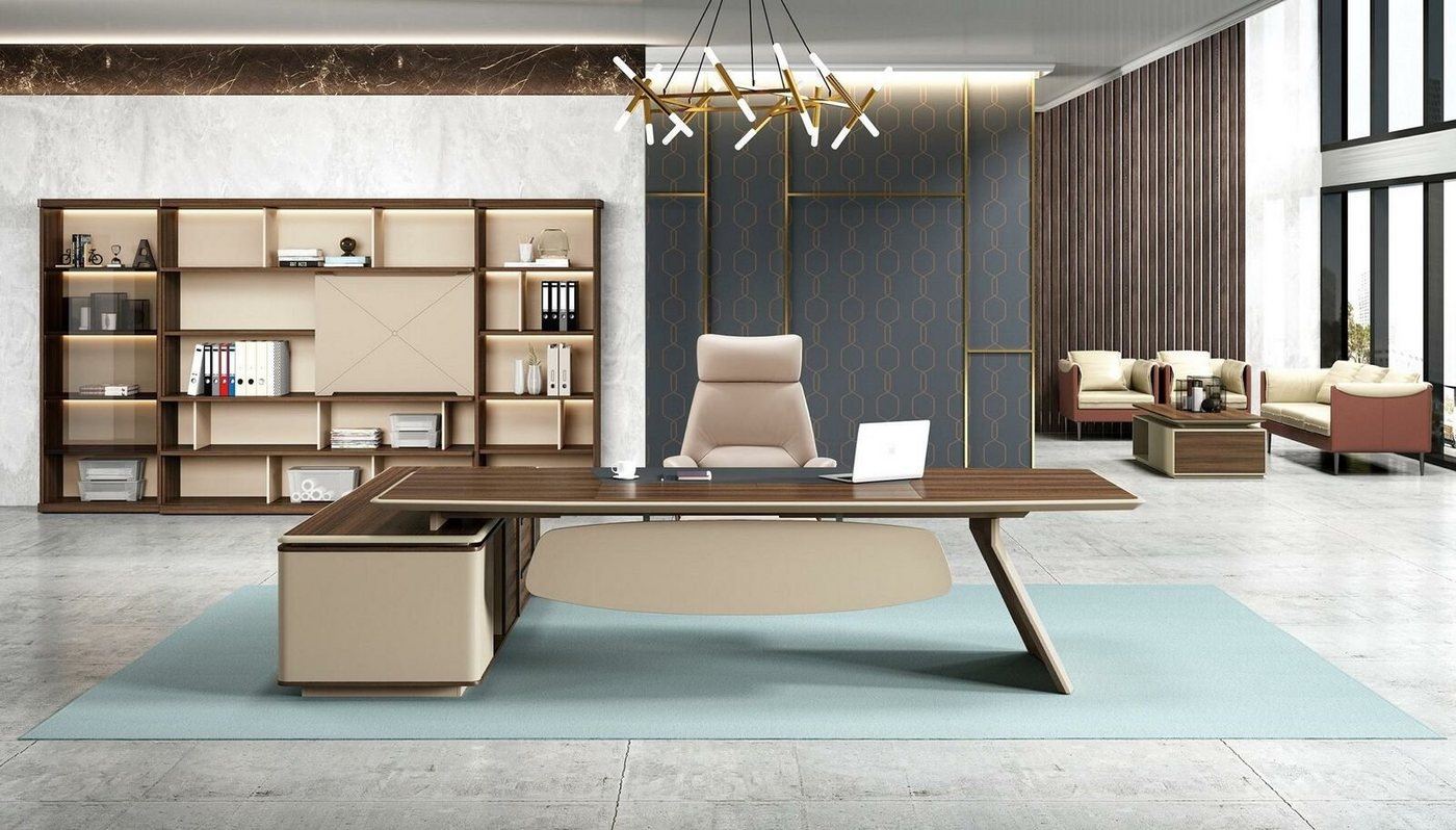 JVmoebel Eckschreibtisch, Design Eckschreibtisch Büro Einrichtung Chef Zimmer von JVmoebel