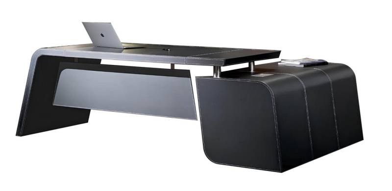 JVmoebel Eckschreibtisch Arbeits Schreib Büro Tisch Klasse Möbel Tische Schwarz, Made in Europa von JVmoebel