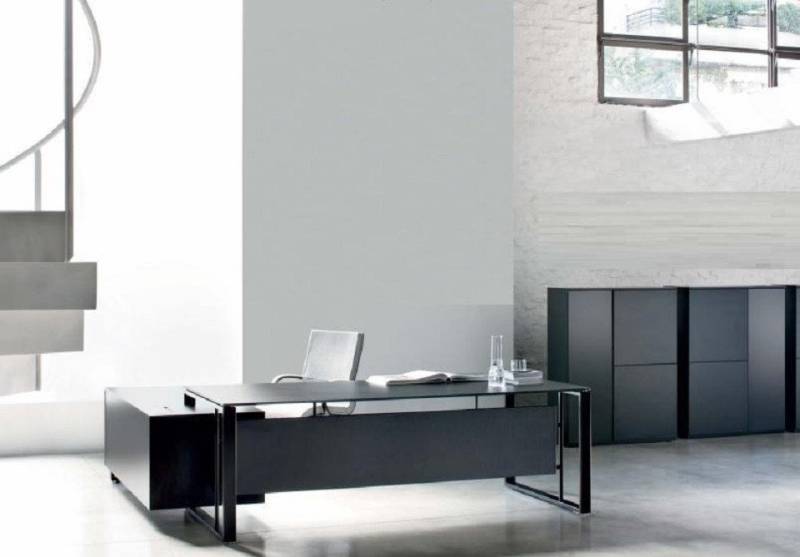 JVmoebel Eckschreibtisch Schreibtisch Arbeitstisch Bürotisch Tisch Computertisch Frezza Schwarz, Made in Europa von JVmoebel