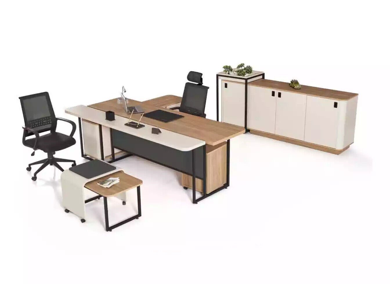 JVmoebel Eckschreibtisch Arbeitszimmer Schreibtisch Büroausstattung Büroschrank Luxus, Made In Europe von JVmoebel