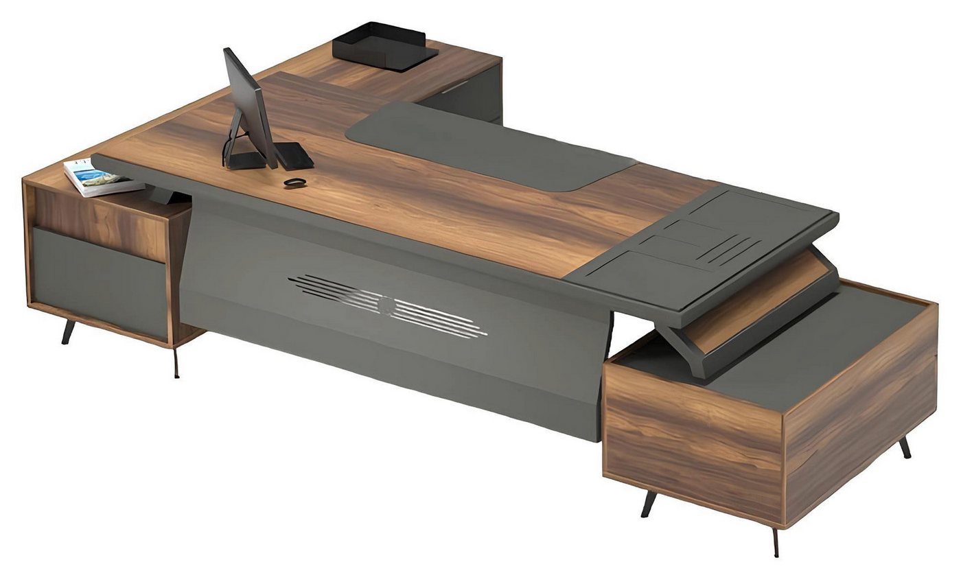 JVmoebel Eckschreibtisch Braun Eckschreibtisch Tisch Schreibtisch Möbel Holz (1-St., Tisch), Made in Europa von JVmoebel