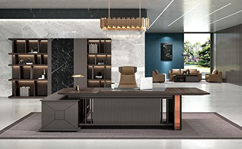 JVmoebel Eckschreibtisch Büro Einrichtung Chef Zimmer Möbel Design Schreibtische Möbel, Braun, 320 * 240 cm oder 240 * 320 cm von JVmoebel