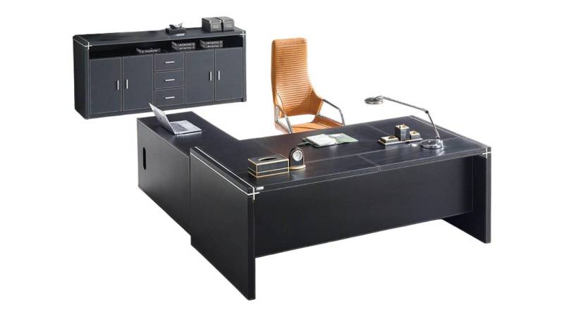JVmoebel Eckschreibtisch Büromöbel Ecke Schreibtisch Chef Schreibtisch + Kommode 2tlg. Set, Made in Europa von JVmoebel
