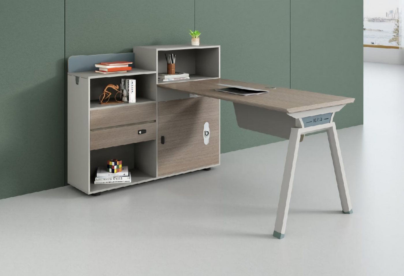 JVmoebel Eckschreibtisch Büroschrank Büro Einrichtung Schreibtisch Homeoffice Schreibtisch (Arbeitsplatz), Made in Europa von JVmoebel