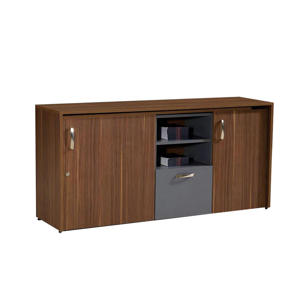 JVmoebel Computertisch Büroschrank Schreibtisch 2 in 1 Funktions Schrank Tisch Holz Braun Neu (1-St., 1x Eckschreibtisch), Made in Europa von JVmoebel
