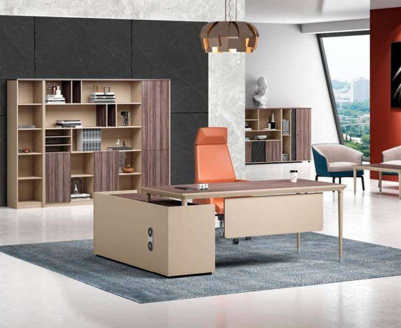 JVmoebel Eckschreibtisch Design Ecke Schreibtisch Bürotisch Arbeitstisch Büro Tisch Holz Beige (Eckschreibtisch), Made in Europa von JVmoebel
