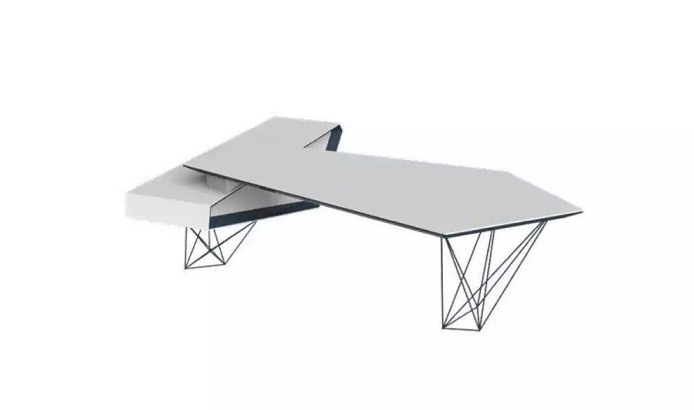 JVmoebel Eckschreibtisch Eckschreibtisch Arbeits Schreib Büro Tisch Luxus Designer Möbel Weiß (1-St., 1x nur Eckschreibtisch), Made in Europa von JVmoebel