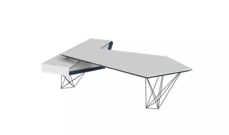 JVmoebel Eckschreibtisch Eckschreibtisch Arbeits Schreib Büro Tisch Luxus Designer Möbel Weiß (1-St., 1x nur Eckschreibtisch), Made in Europa von JVmoebel