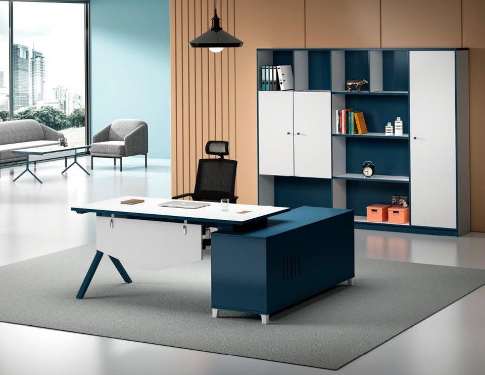 JVmoebel Eckschreibtisch Edle Arbeitszimmer Garnitur Designer Büroschrank Moderner Arbeitstisch (Arbeitstisch + Schrank), Made in Europa von JVmoebel