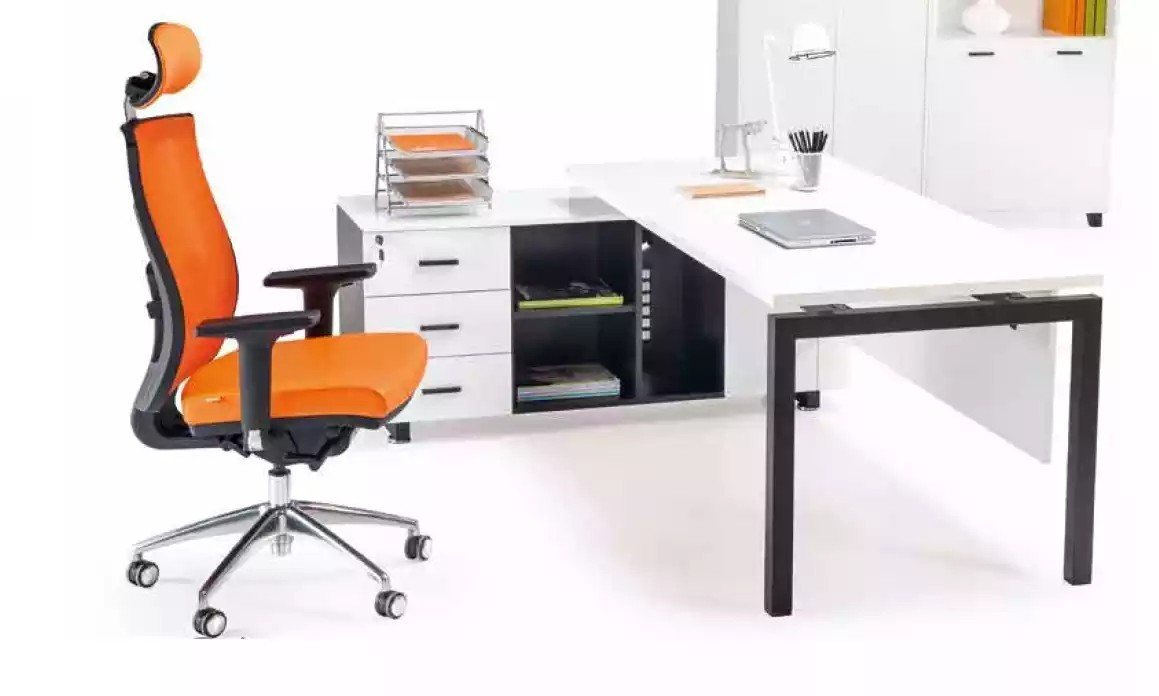 JVmoebel Eckschreibtisch Eleganter weißer Eck-Desk - Schreibmöbel für Ihr Büro (1-St., Eckschreibtisch), Made in Europa von JVmoebel
