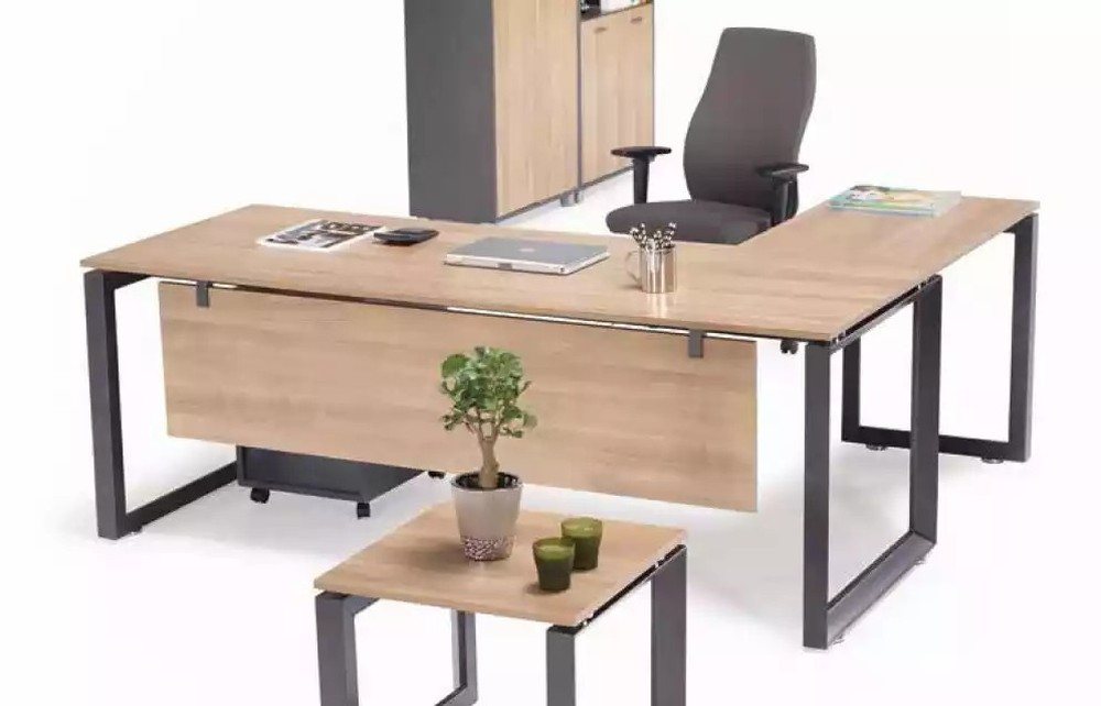 JVmoebel Eckschreibtisch Exklusiver Ecktisch für das Büro – Brauner Schreibtisch für zuhause (1-St., 1x nur Eckschreibtisch), Made in Europa von JVmoebel
