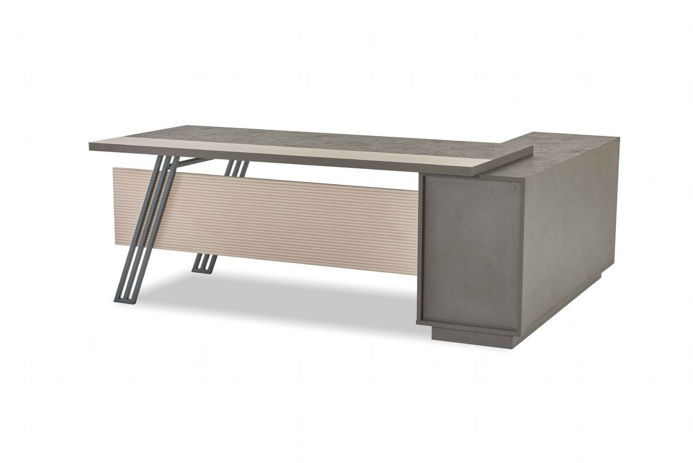 JVmoebel Eckschreibtisch Hellgrauer Eckschreibtisch Designer L-Form Bürotisch Robuster (Bürotisch), Made in Europa von JVmoebel