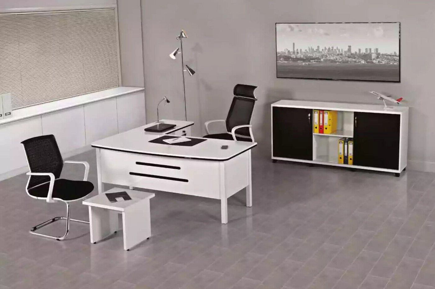 JVmoebel Eckschreibtisch Luxus Büro Set Arbeitszimmermöbel Eckschreibtische Office Möbel Holz, Made In Europe von JVmoebel