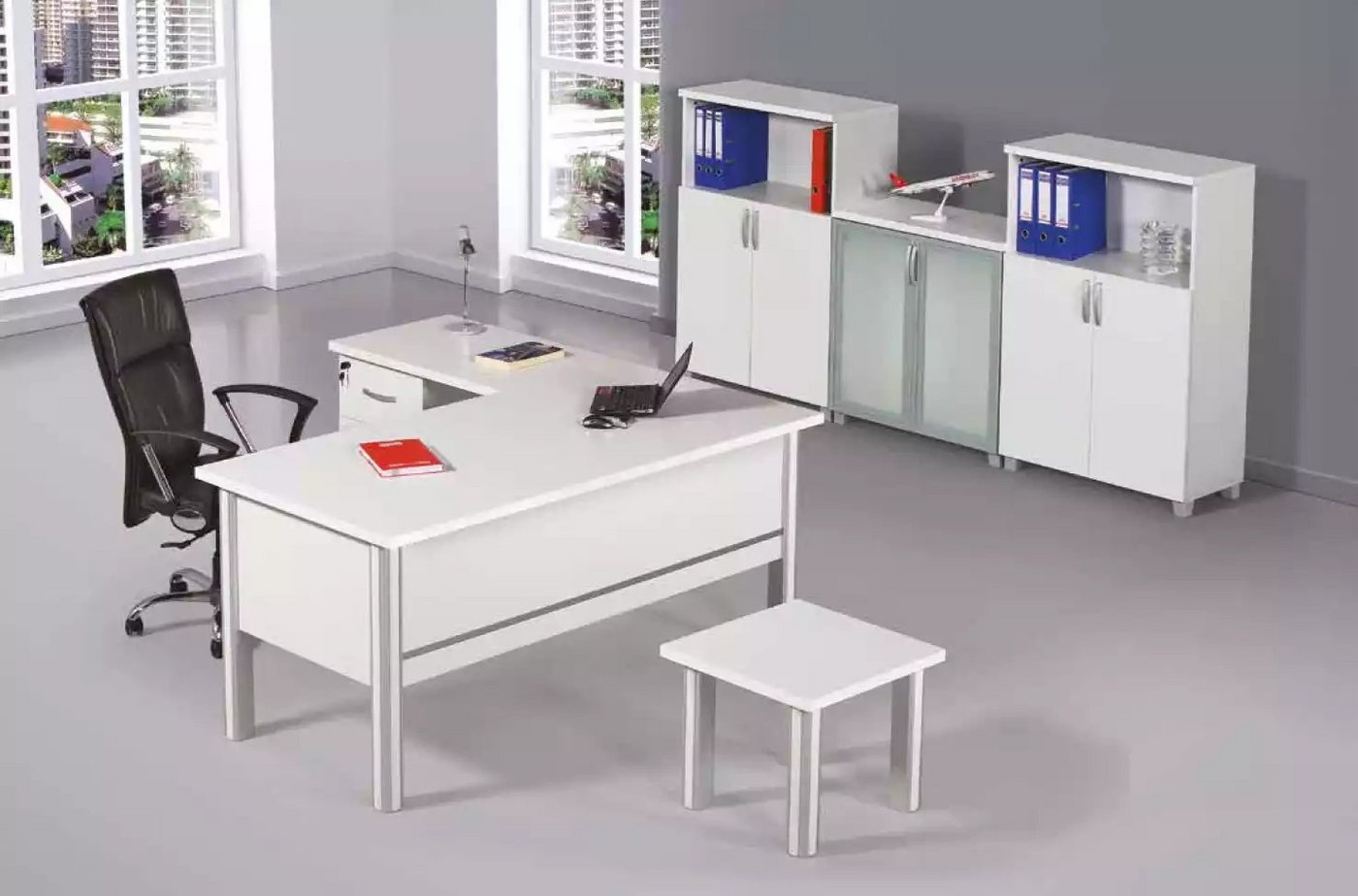 JVmoebel Eckschreibtisch Moderne Büromöbel: Tisch, Couchtisch & Aktenschrank für Kanzleien (Chefschreibtisch), Made in Europa von JVmoebel