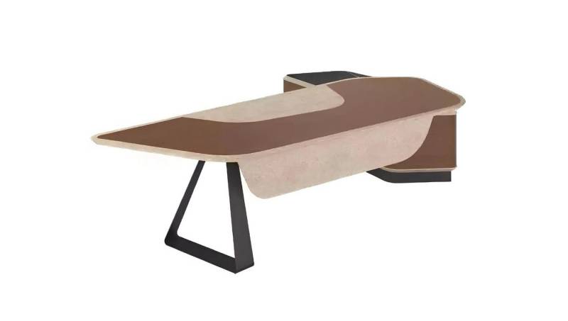 JVmoebel Eckschreibtisch Moderner Chefschreibtisch Eckschreibtisch in Braun für das Büro (1-St., 1x nur Schreibtisch), Made in Europa von JVmoebel