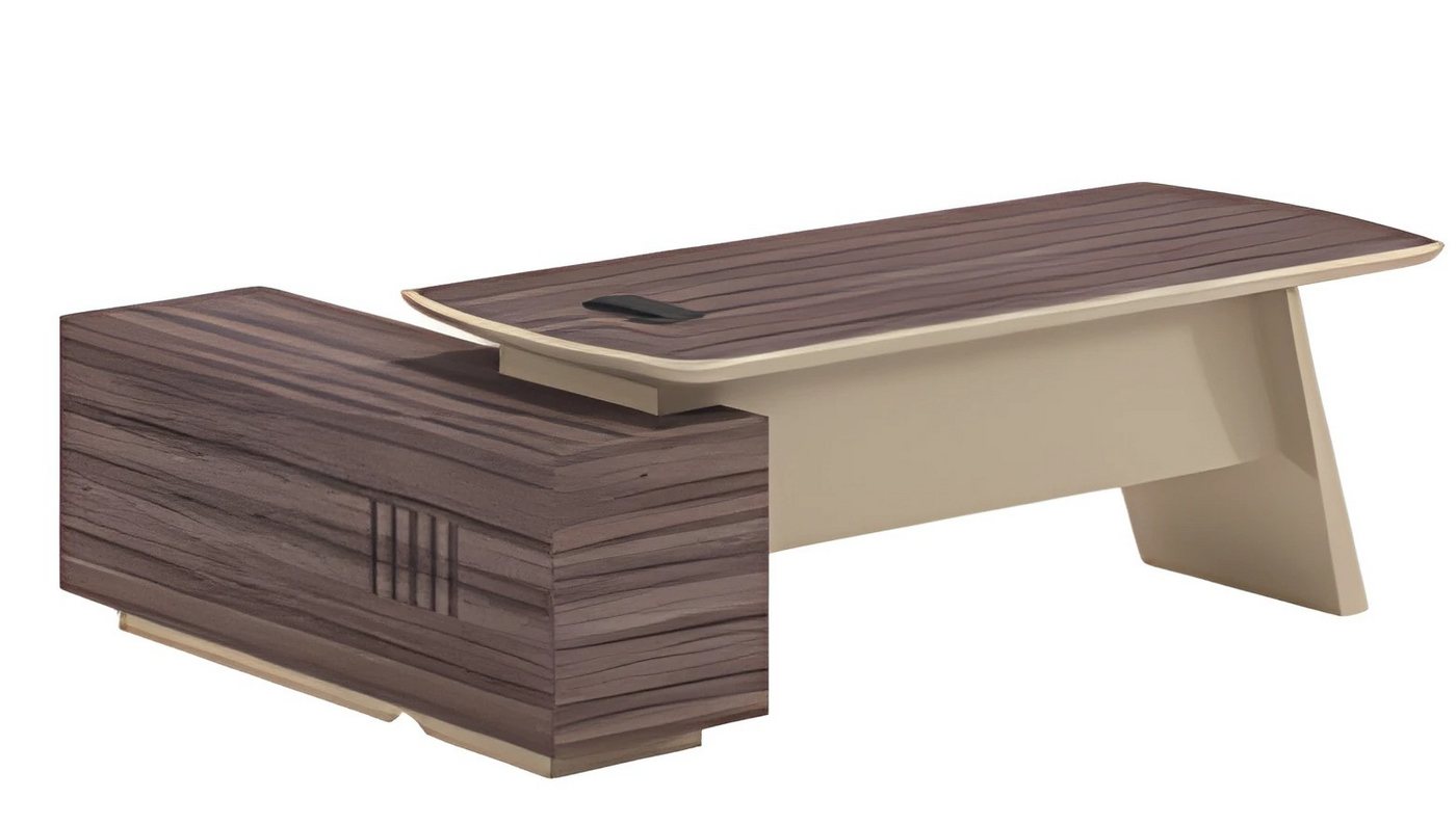 JVmoebel Eckschreibtisch Moderner Schreibtisch Beige Braun Holzoptik mit Ablage & Steckdose, Made in Europe JVmoebel Eckschreibtisch Moderner Schreibtisch Beige Braun Holzoptik mit Ablage & Steckdose, Made in Europe von JVmoebel