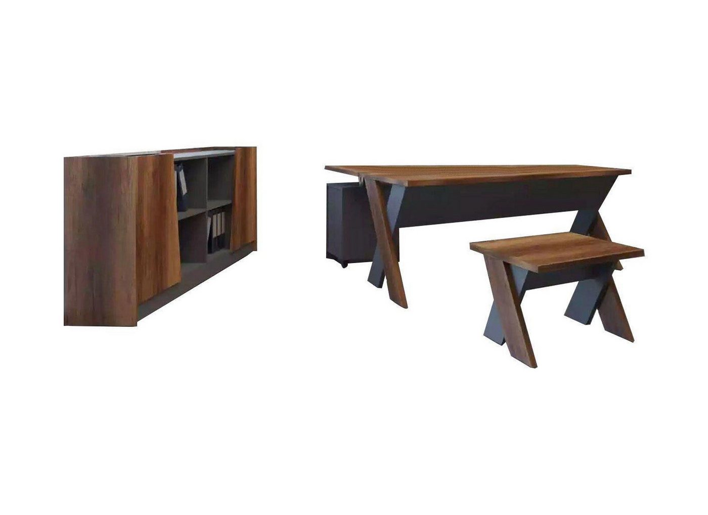 JVmoebel Büromöbel-Set Schreibtisch Couchtisch Bücherregal Arbeitszimmer Buro Modern, (3-tlg., 1x Schreibtisch + 1x Couchtisch + 1x Bücherregal), Made in Europa von JVmoebel