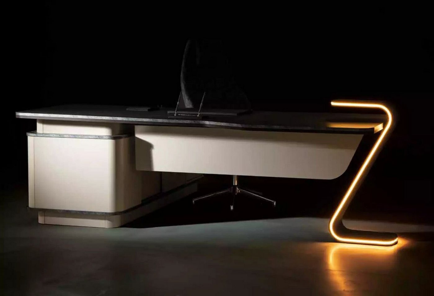JVmoebel Eckschreibtisch Schreibtisch LED Beleuchtet Design Tisch Büro Einrichtung Tische 250cm, Made In Europe von JVmoebel