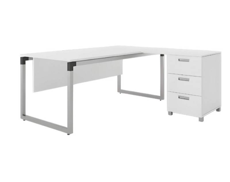 JVmoebel Eckschreibtisch Weißer Schreibtisch Büro Möbel Schreibtische Tisch Tische (Eck-Bürotisch), Made in Europa von JVmoebel