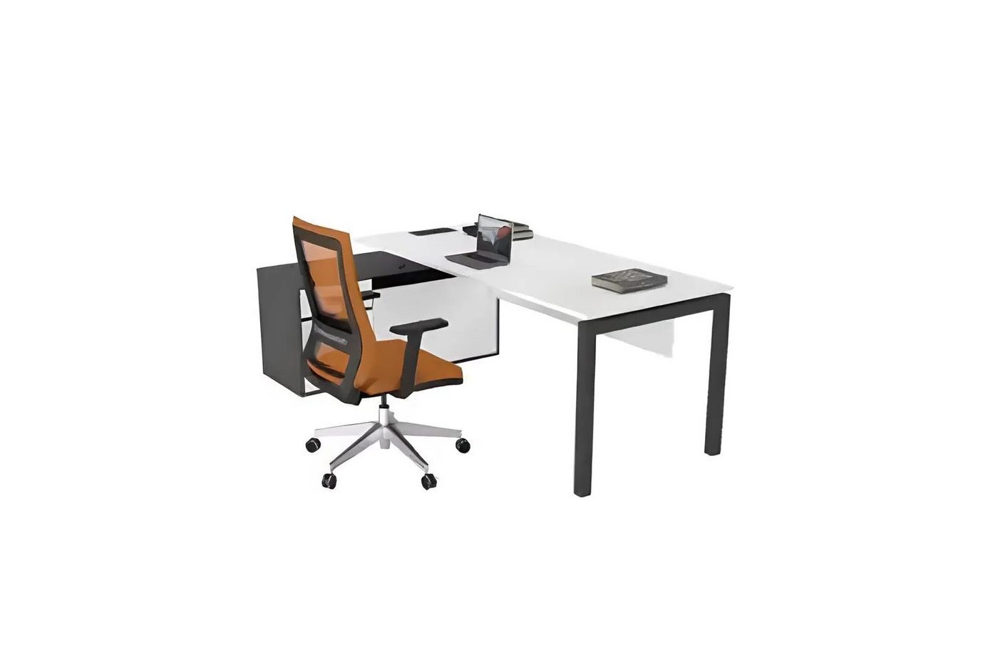 JVmoebel Eckschreibtisch Weißer Schreibtisch für Büro und Computer – Holz Möbel (1-St., 1x nur Scheibtisch), Made in Europa von JVmoebel