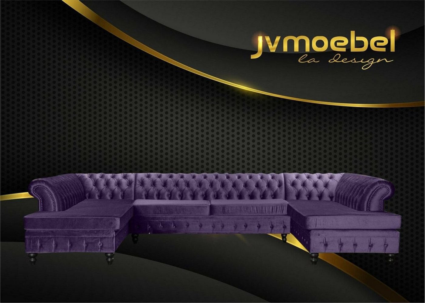 JVmoebel Ecksofa, Chesterfield Wohnzimmer Couch Wohnlandschaft xxl Sofa von JVmoebel