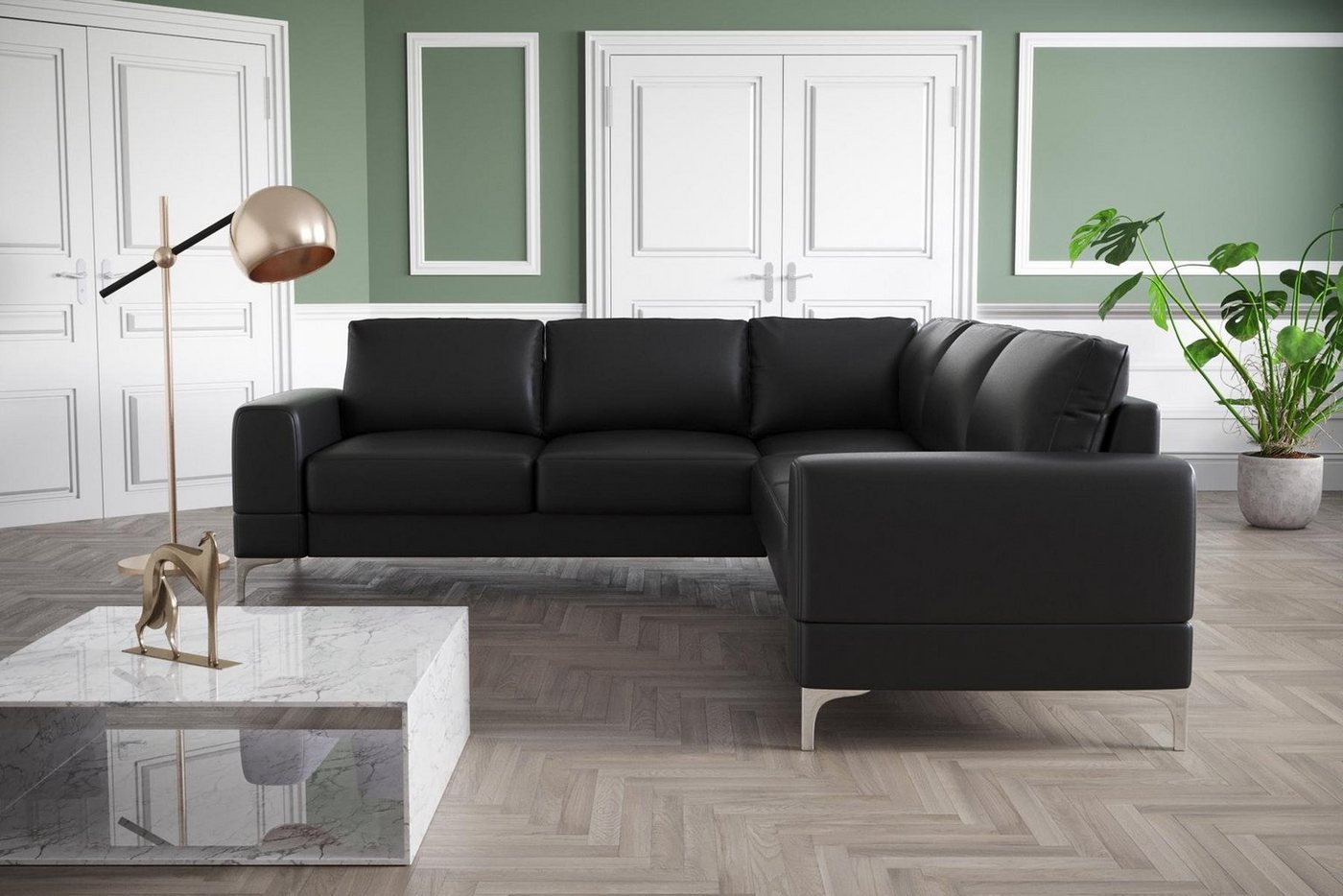 JVmoebel Ecksofa, Couch Ecksofa Textil Wohnzimmer Design Modern L-Form Türkis Möbel von JVmoebel