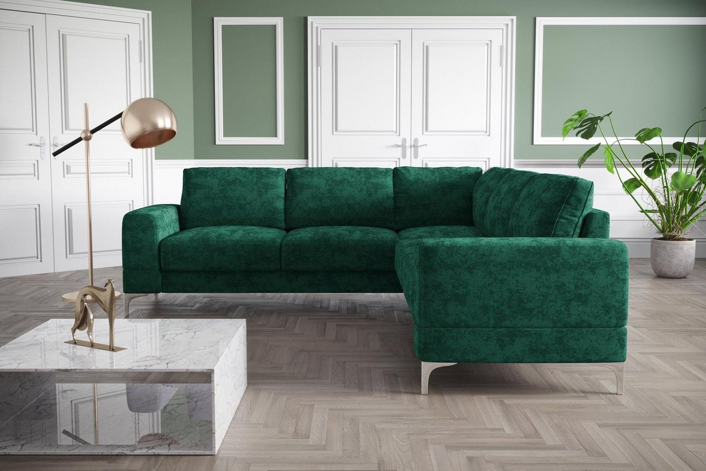 JVmoebel Ecksofa, Couch Ecksofa Textil Wohnzimmer Design Modern L-Form Türkis Möbel von JVmoebel