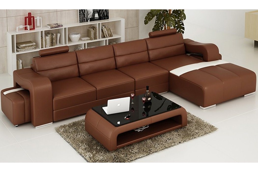 JVmoebel Ecksofa, Couch Polster Garnitur Wohnlandschaft Design Ecksofa Leder Neu von JVmoebel