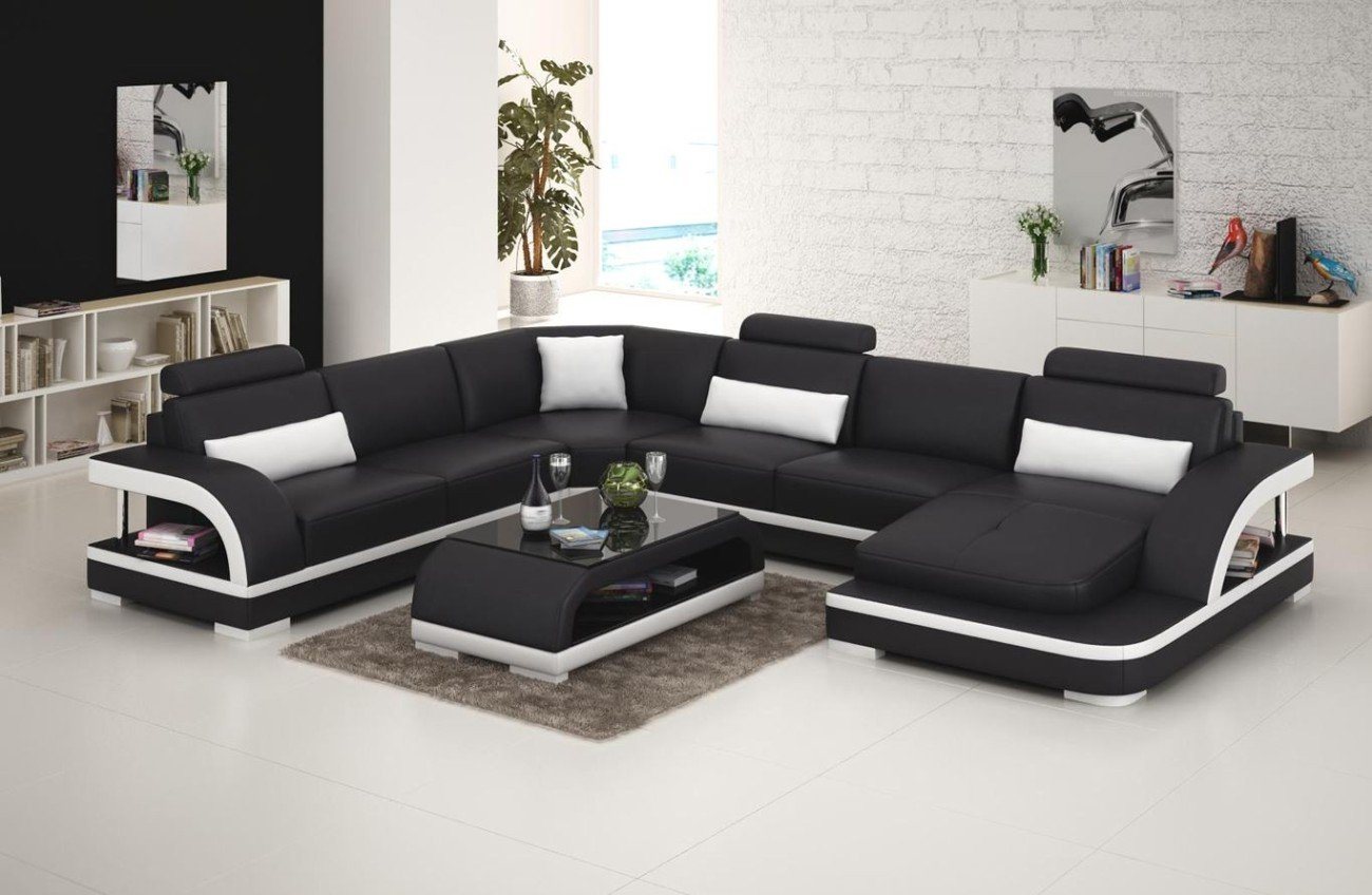 JVmoebel Ecksofa, Design Couch Luxus Couchen Leder Sofa Sitz Eck Garnitur Polster von JVmoebel