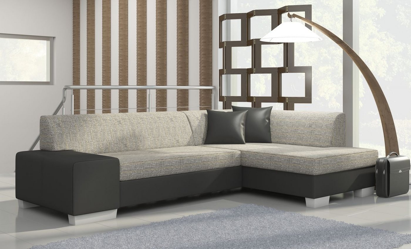 JVmoebel Ecksofa, Design Ecksofa Schlafsofa Bettfunktion Couch Leder Textil Polster von JVmoebel