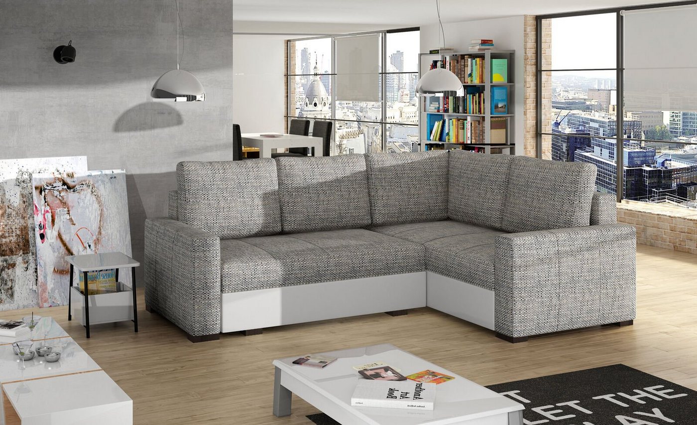 JVmoebel Ecksofa, Design Ecksofa Schlafsofa Bettfunktion Couch Leder von JVmoebel