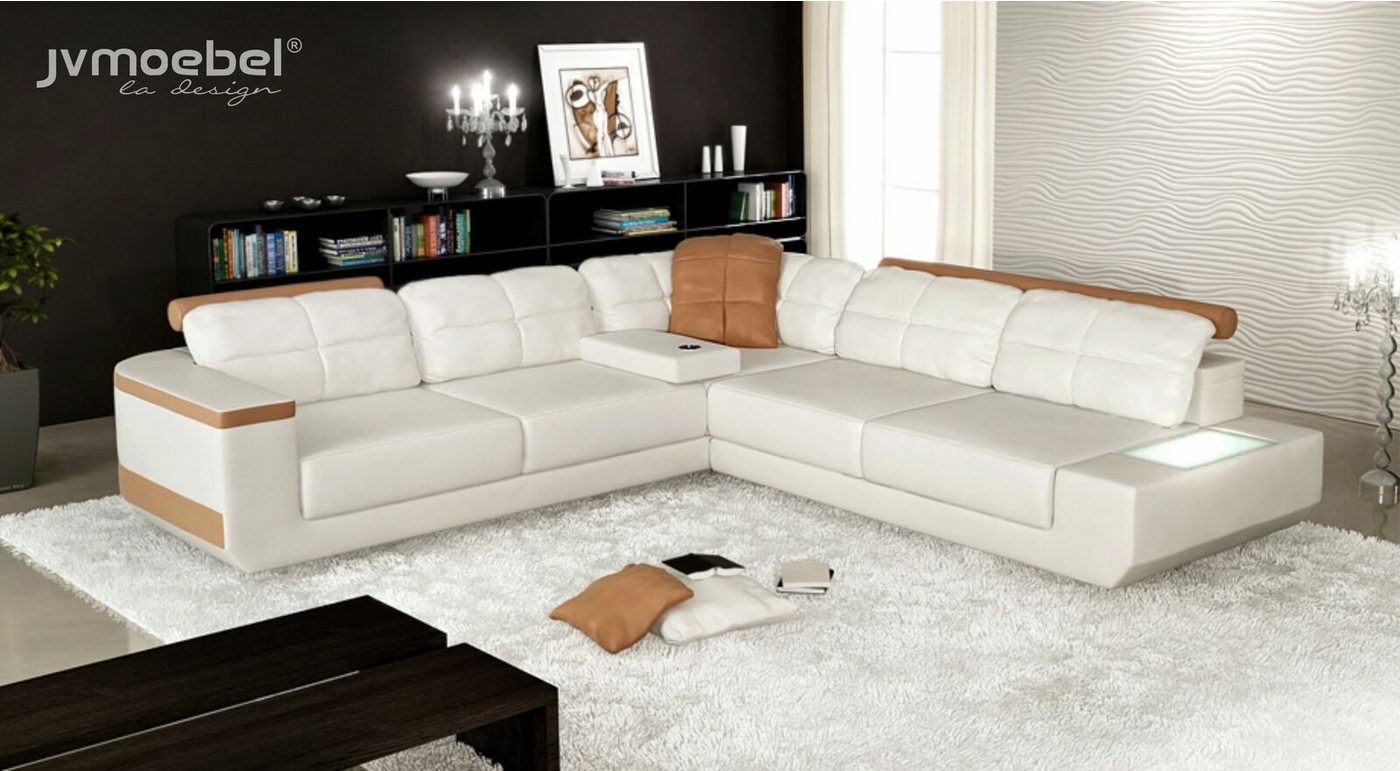 JVmoebel Ecksofa, Design Modern Sofa L-Form XXL Couch Ecksofa Leder Wohnlandschaft von JVmoebel