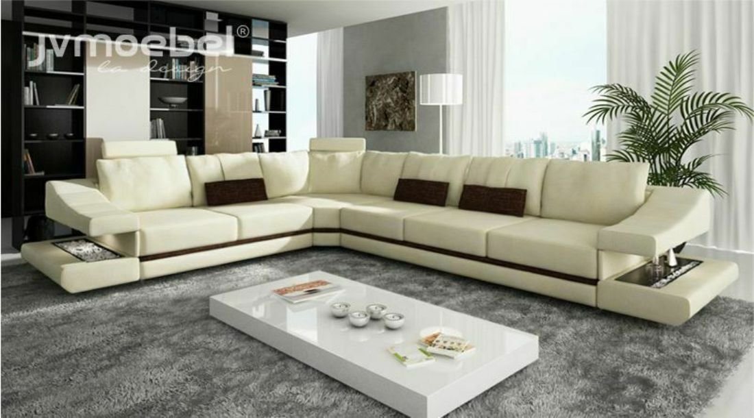 JVmoebel Ecksofa, Design Wohnlandschaft Ecksofa Textil Leder Neu Sofas L Form Sofa von JVmoebel