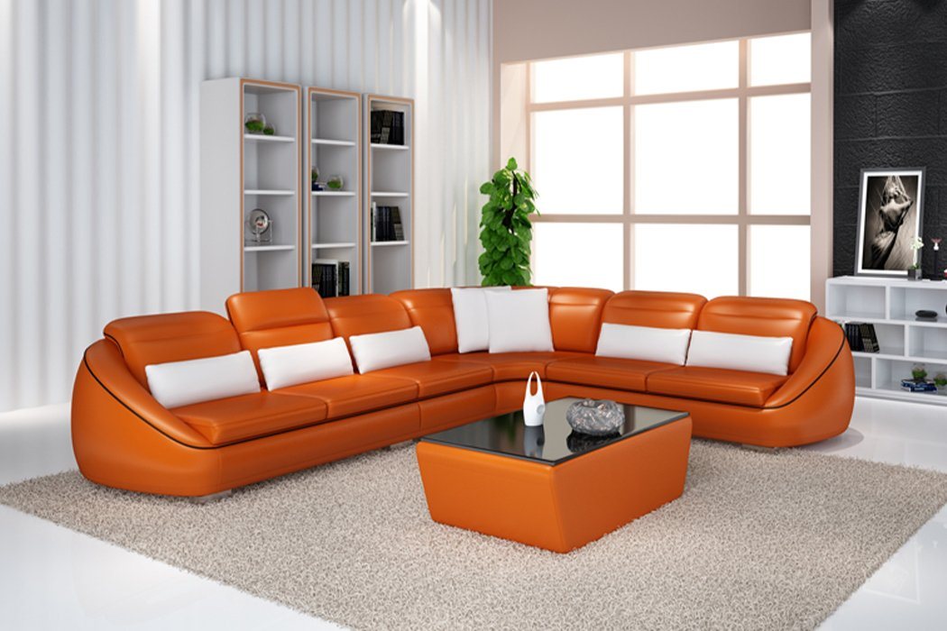 JVmoebel Ecksofa, Designer Sofa Couch Ecksofa mit Hocker Polster Garnitur von JVmoebel