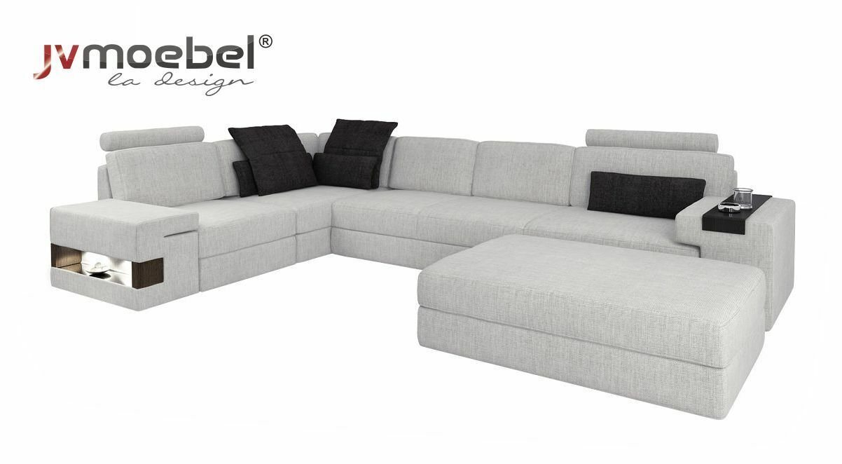 JVmoebel Ecksofa, Designer Sofa Couch Ecksofa mit Hocker Polster Garnitur von JVmoebel
